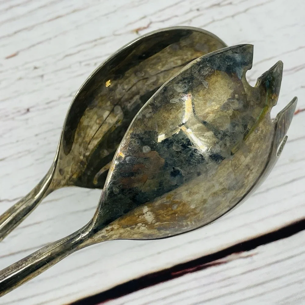 EP ZINC‎ Silverplate Silver Plated Salad Serving Scissor Tongs E.P. ITALY